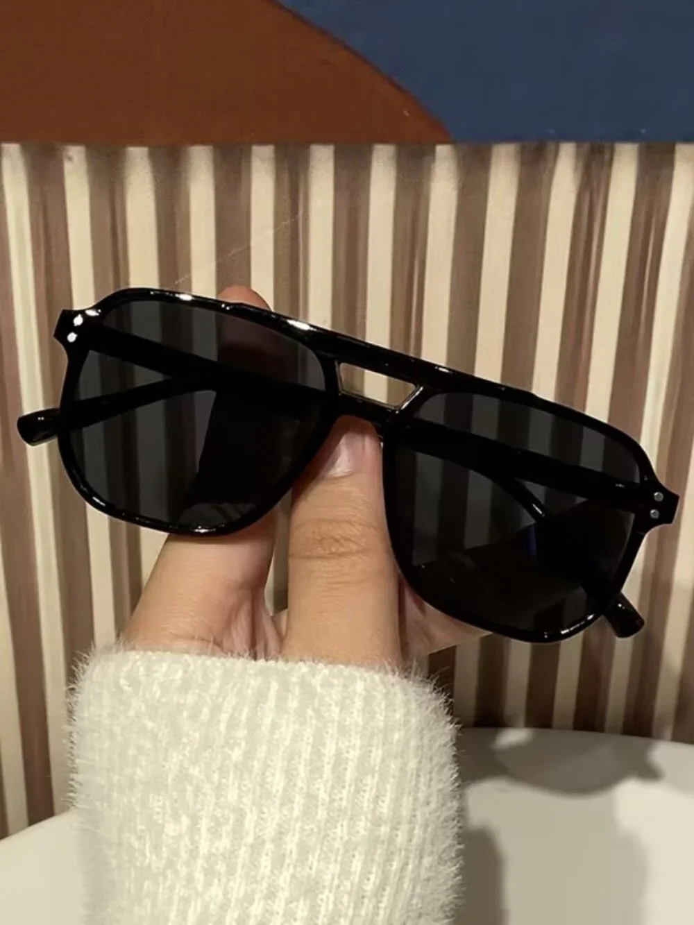 Black Rectangular Aviator Sunglasses BRAND-NEW!